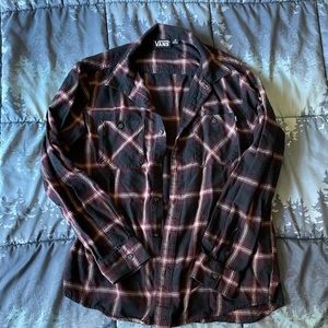 Vans long sleeve plaid shirt medium